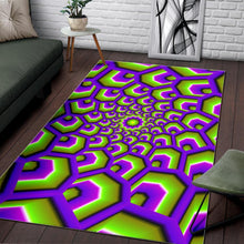 Load image into Gallery viewer, Green Hive Moving Optical Illusion Area Rug

