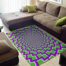 Load image into Gallery viewer, Green Shapes Moving Optical Illusion Area Rug
