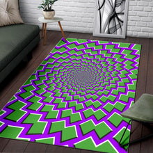 Load image into Gallery viewer, Green Shapes Moving Optical Illusion Area Rug
