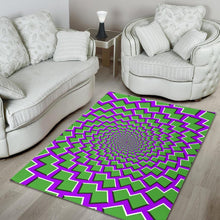 Load image into Gallery viewer, Green Shapes Moving Optical Illusion Area Rug
