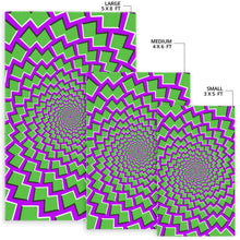 Load image into Gallery viewer, Green Shapes Moving Optical Illusion Area Rug
