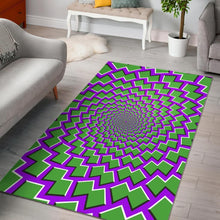 Load image into Gallery viewer, Green Shapes Moving Optical Illusion Area Rug

