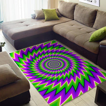 Load image into Gallery viewer, Green Spiral Moving Optical Illusion Area Rug
