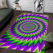 Load image into Gallery viewer, Green Spiral Moving Optical Illusion Area Rug
