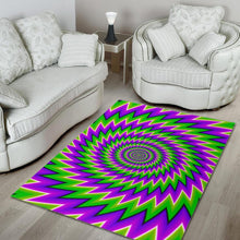 Load image into Gallery viewer, Green Spiral Moving Optical Illusion Area Rug
