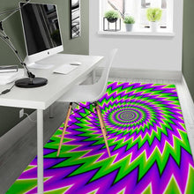 Load image into Gallery viewer, Green Spiral Moving Optical Illusion Area Rug
