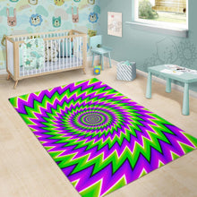 Load image into Gallery viewer, Green Spiral Moving Optical Illusion Area Rug
