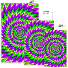 Load image into Gallery viewer, Green Spiral Moving Optical Illusion Area Rug
