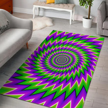 Load image into Gallery viewer, Green Spiral Moving Optical Illusion Area Rug
