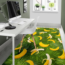Load image into Gallery viewer, Green Tropical Banana Pattern Print Area Rug
