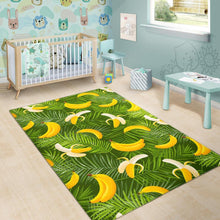 Load image into Gallery viewer, Green Tropical Banana Pattern Print Area Rug
