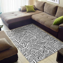 Load image into Gallery viewer, Grey And White Aztec Pattern Print Area Rug
