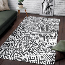 Load image into Gallery viewer, Grey And White Aztec Pattern Print Area Rug
