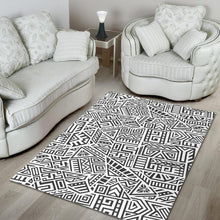 Load image into Gallery viewer, Grey And White Aztec Pattern Print Area Rug
