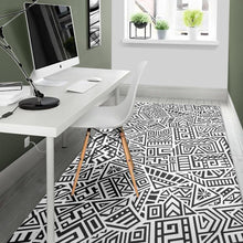 Load image into Gallery viewer, Grey And White Aztec Pattern Print Area Rug
