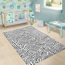 Load image into Gallery viewer, Grey And White Aztec Pattern Print Area Rug
