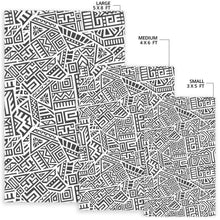 Load image into Gallery viewer, Grey And White Aztec Pattern Print Area Rug
