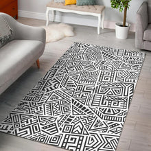 Load image into Gallery viewer, Grey And White Aztec Pattern Print Area Rug

