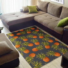 Load image into Gallery viewer, Grey Watercolor Pineapple Pattern Print Area Rug
