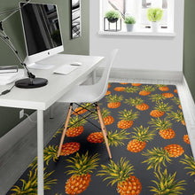 Load image into Gallery viewer, Grey Watercolor Pineapple Pattern Print Area Rug
