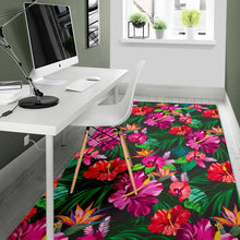 Load image into Gallery viewer, Hawaiian Floral Flowers Pattern Print Area Rug

