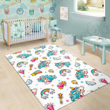 Load image into Gallery viewer, Little Girly Unicorn Pattern Print Area Rug
