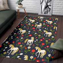 Load image into Gallery viewer, Magic Floral Unicorn Pattern Print Area Rug
