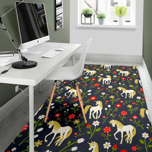 Load image into Gallery viewer, Magic Floral Unicorn Pattern Print Area Rug
