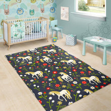 Load image into Gallery viewer, Magic Floral Unicorn Pattern Print Area Rug
