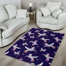 Load image into Gallery viewer, Night Winged Unicorn Pattern Print Area Rug
