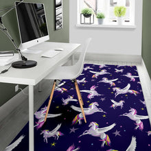Load image into Gallery viewer, Night Winged Unicorn Pattern Print Area Rug
