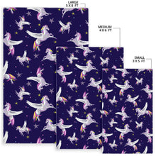 Load image into Gallery viewer, Night Winged Unicorn Pattern Print Area Rug
