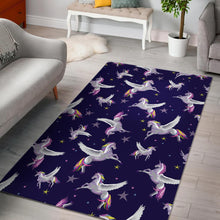 Load image into Gallery viewer, Night Winged Unicorn Pattern Print Area Rug
