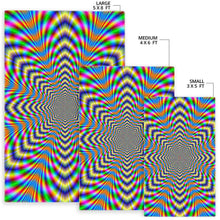 Load image into Gallery viewer, Octagonal Psychedelic Optical Illusion Area Rug

