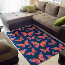 Load image into Gallery viewer, Orange And Purple Butterfly Print Area Rug
