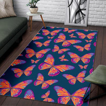 Load image into Gallery viewer, Orange And Purple Butterfly Print Area Rug
