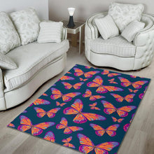 Load image into Gallery viewer, Orange And Purple Butterfly Print Area Rug
