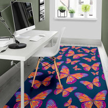 Load image into Gallery viewer, Orange And Purple Butterfly Print Area Rug
