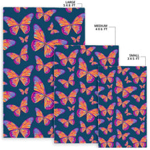 Load image into Gallery viewer, Orange And Purple Butterfly Print Area Rug

