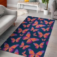 Load image into Gallery viewer, Orange And Purple Butterfly Print Area Rug
