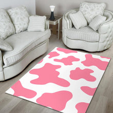Load image into Gallery viewer, Pastel Pink And White Cow Print Area Rug
