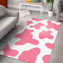 Load image into Gallery viewer, Pastel Pink And White Cow Print Area Rug
