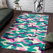 Load image into Gallery viewer, Pastel Teal And Purple Camouflage Print Area Rug
