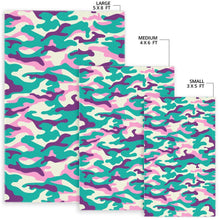 Load image into Gallery viewer, Pastel Teal And Purple Camouflage Print Area Rug
