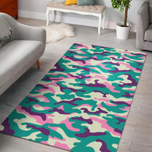 Load image into Gallery viewer, Pastel Teal And Purple Camouflage Print Area Rug
