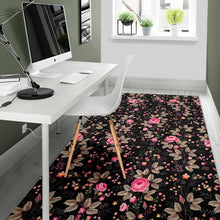Load image into Gallery viewer, Pink Floral Flower Pattern Print Area Rug
