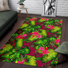 Load image into Gallery viewer, Pink Hawaiian Tropical Pattern Print Area Rug
