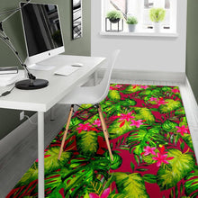Load image into Gallery viewer, Pink Hawaiian Tropical Pattern Print Area Rug
