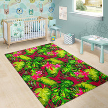 Load image into Gallery viewer, Pink Hawaiian Tropical Pattern Print Area Rug
