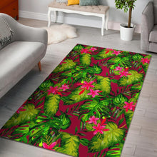 Load image into Gallery viewer, Pink Hawaiian Tropical Pattern Print Area Rug
